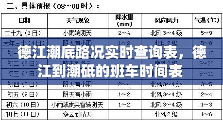 德江潮底路況實(shí)時(shí)查詢表，德江到潮砥的班車時(shí)間表 