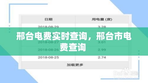 邢臺電費實時查詢，邢臺市電費查詢 