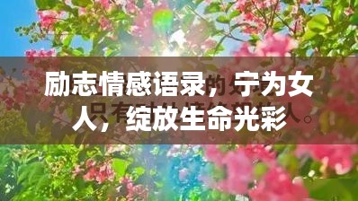 勵志情感語錄，寧為女人，綻放生命光彩